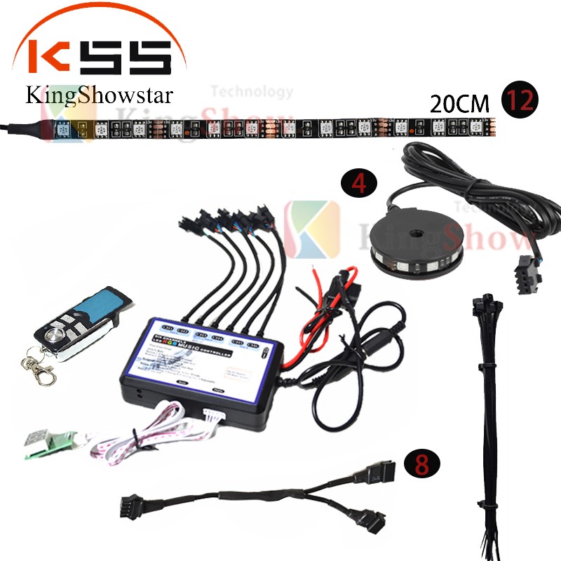 16pc Multi Zone Multi-Color Ultrathin Super bright Led Motorcycle Flexible Strip lighting led motorcycle Accent wheel light kit 10