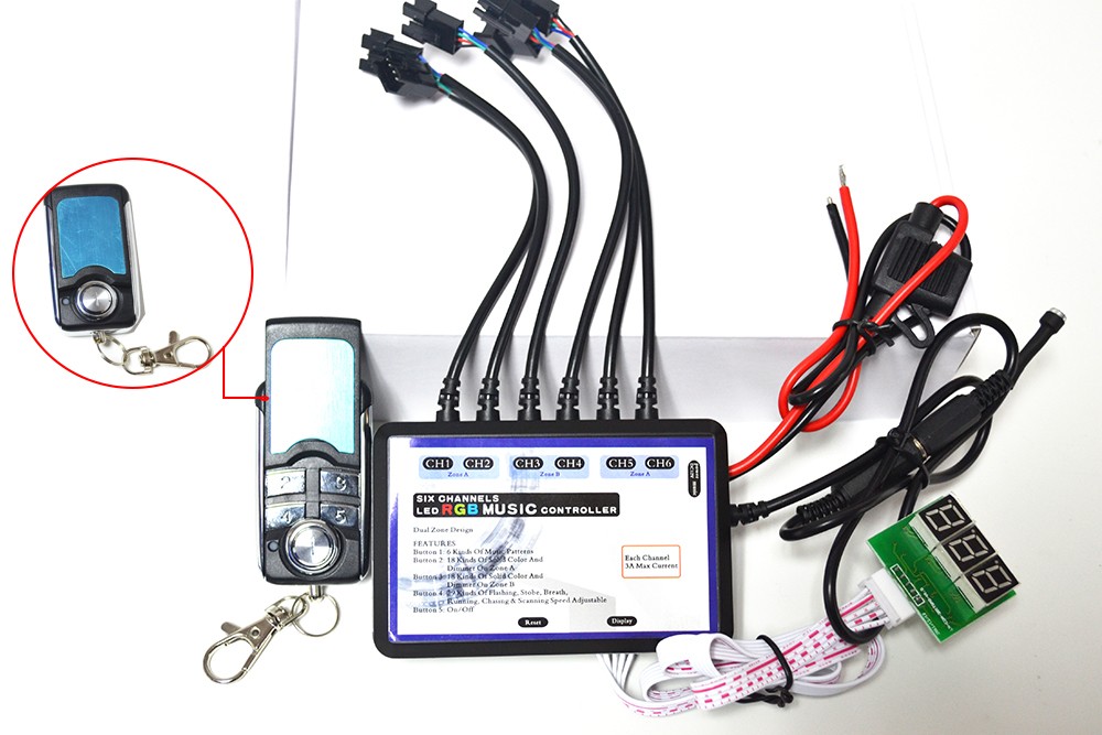 Kingshowstar - New 4 key LED Music controller for mutil color LED with 6 channel Multi-function RF controller 9