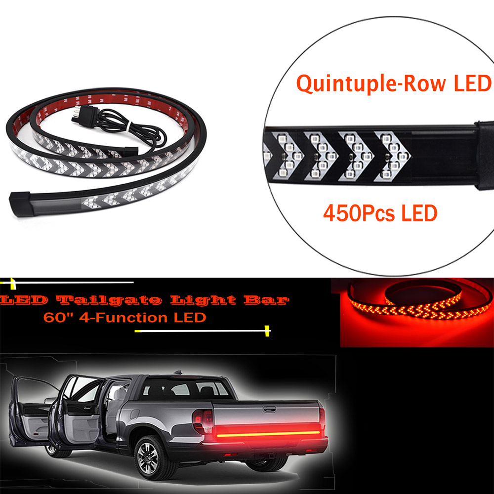 Kingshowstar - New Arrival Waterproof IP68 scanning Turn Signal Running Driving Light Brake Stop LED Truck Tailgate Light Bar led auto tailgate light 14
