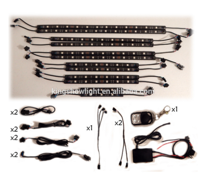 Kingshowstar - 12 PC Universal Motorcycle Underglow 90 LED Multicolor Neon Accent Light Kit Ungrouped 12