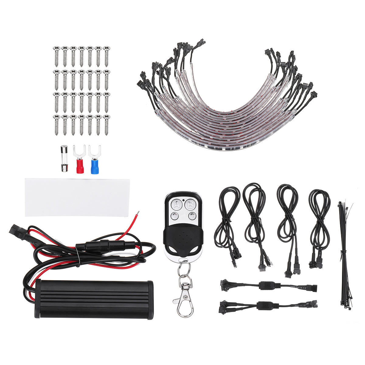 14Pcs RGB LED Strip Atmosphere Rock Lights Neon Accent Glow for Car Truck Underglow Under Body 8