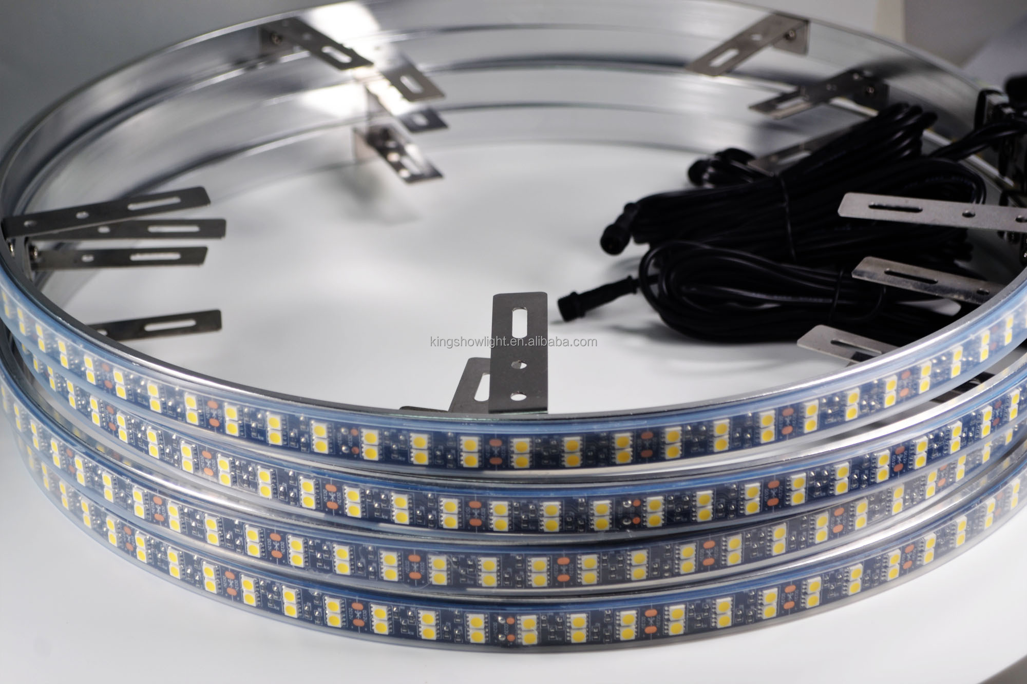 Kingshowstar - 2021 NEW Waterproof 4pcs 15.5 Double Row Pure White Color Brightest LED Wheel Ring Lights For Truck Cars white wheel light light 18