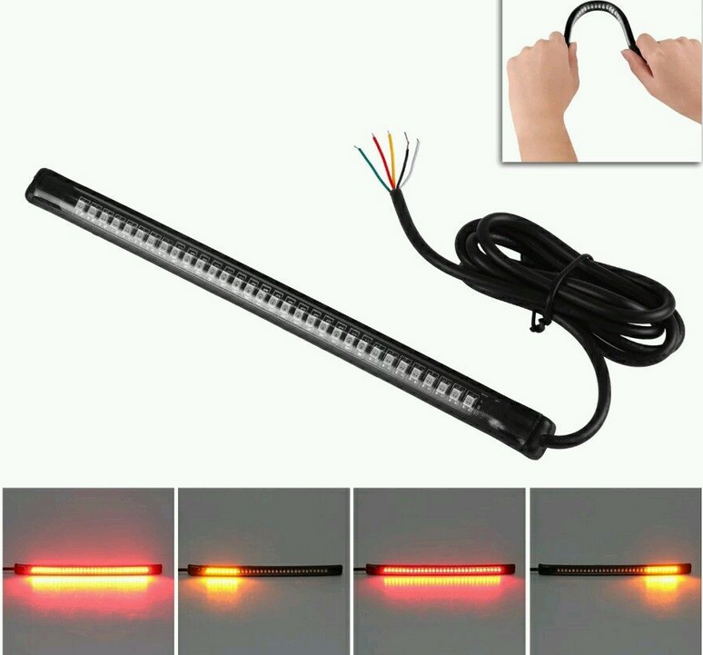 Kingshowstar - 48chips Motorcycle Amber Turn Signal Brake LED Tail light LED Motorcycle Bicycle Light 8