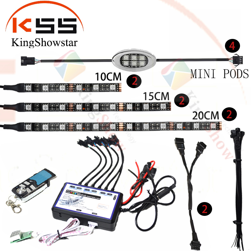 Kingshowstar - 6 Channel RF Remote Controller with 4-key Sound Function Motorcycle Led Light LED Motorcycle Bicycle Light 12