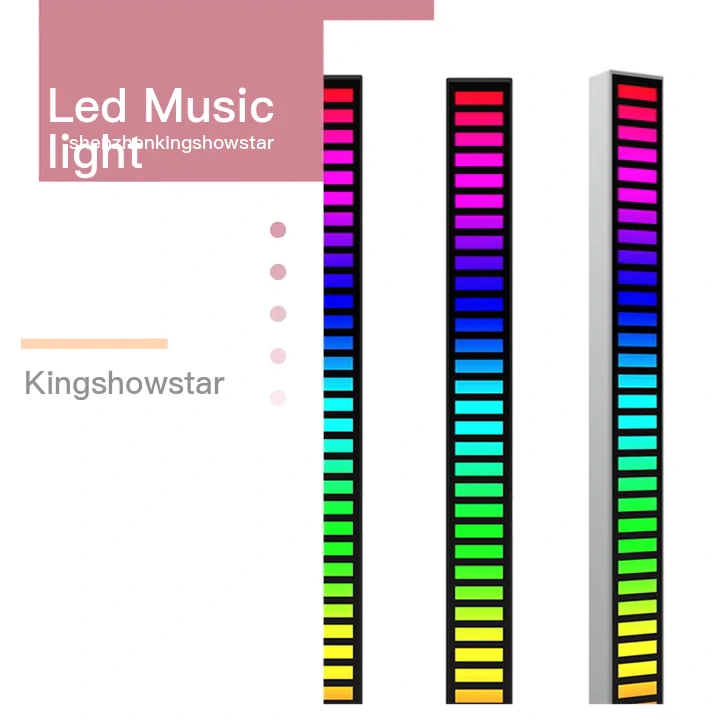 Kingshowstar - RGB 32 Bit Music Level Light Bar LED Sound Control Pickup Rhythm Lights Voice-Activated RGB Changing Led Light led auto interior underbody light 1