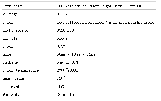 Kingshowstar - 6RED LED Waterproof License Plate Number Light for Motorcycle Auto Led licence plate light 10