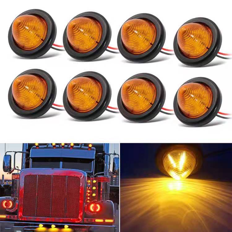 Kingshowstar - 2 Inch Round Cone led Side Marker light Rear Tracking Lights 9 Diodes Sealed Truck Trailer RV Camper day time running light Led automotive light 10