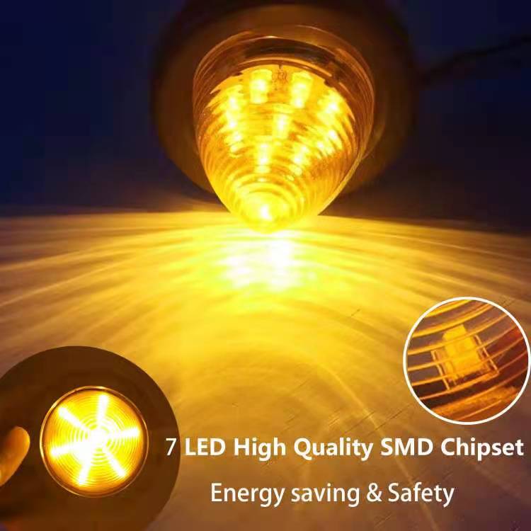 Kingshowstar - 2 Inch Round Cone led Side Marker light Rear Tracking Lights 9 Diodes Sealed Truck Trailer RV Camper day time running light Led automotive light 12