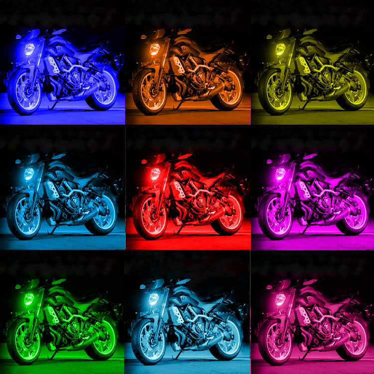 12PCS Motorcycle led Accent Lights, 4-pin Connector Waterproof Motorcycle led Lights Strip 2