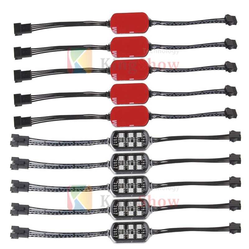 Universal Motorcycle Accent Neon Underglow Brightness Multi-color RGB LED POD Light 21