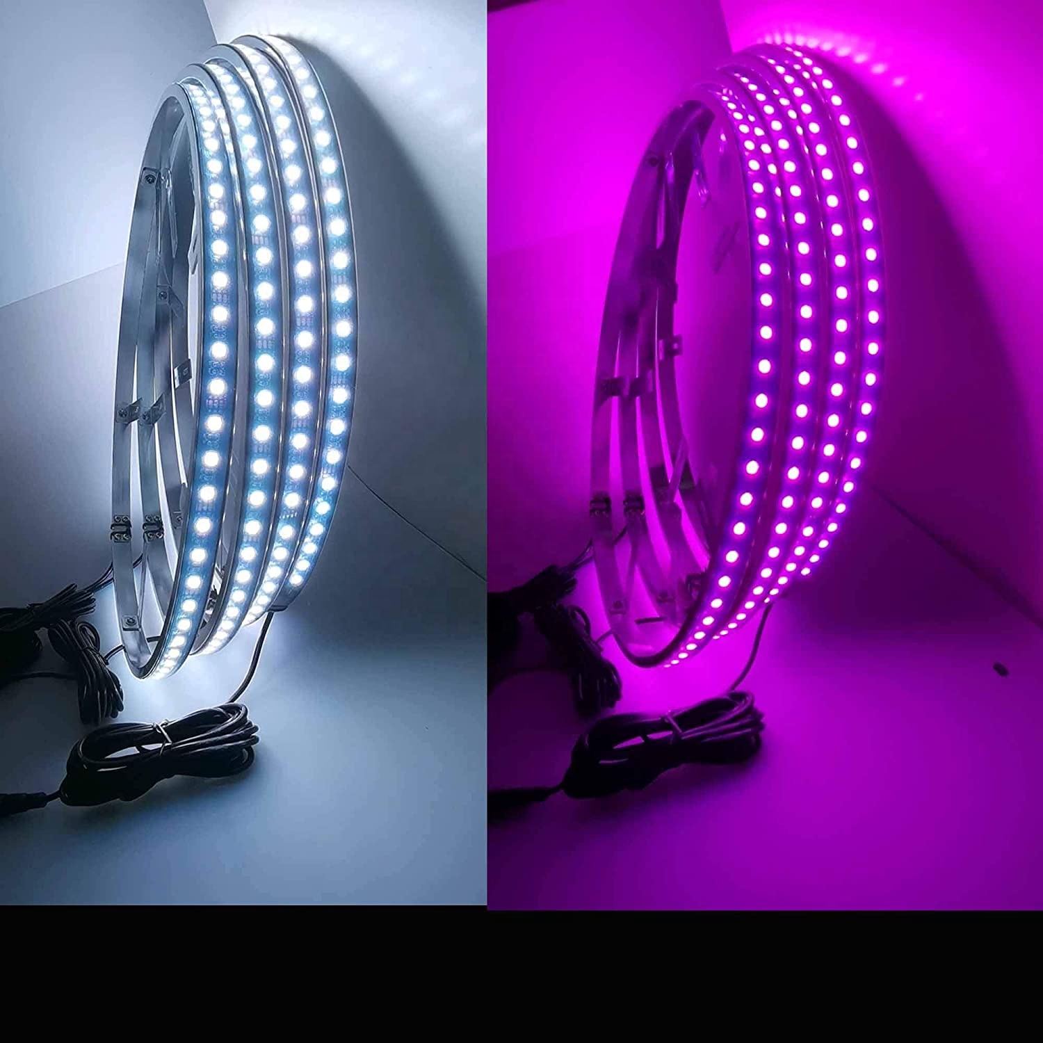 4pc 15.5Inch RGBW Auto Multiple Million Color + Pure white Wheel lighting kit with Million color APP controller 16