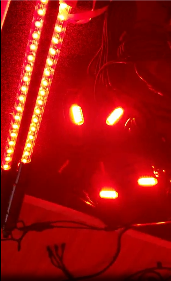 2pcs 3FT LED Whip+4Pods Under Car Glowing Rock Light RGB Color with Strobe Pattern 8