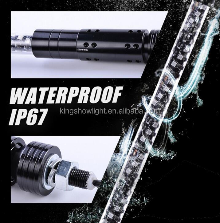 Factory Sale 360 Degree Spiral 4' Ip68 Remote Control Flag Pole Led Utv Atv Light Whip With Rgb Colors 14