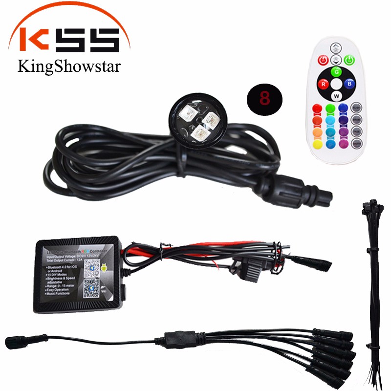 Kingshowstar - 8pod 9w RGB LED Drain Plug Light Underwater Light for boat LED Marine Light 9