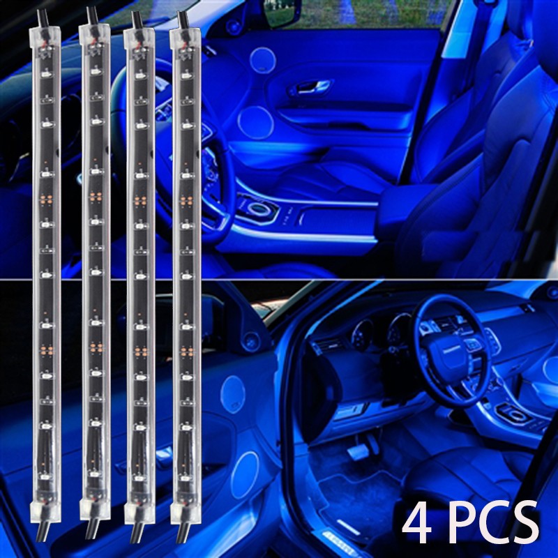 4pc Car Interior Decoration Atmosphere Light-LED Car Interior Lighting Kit, Interior Atmosphere Neon Lights Strip (BLUE) 11