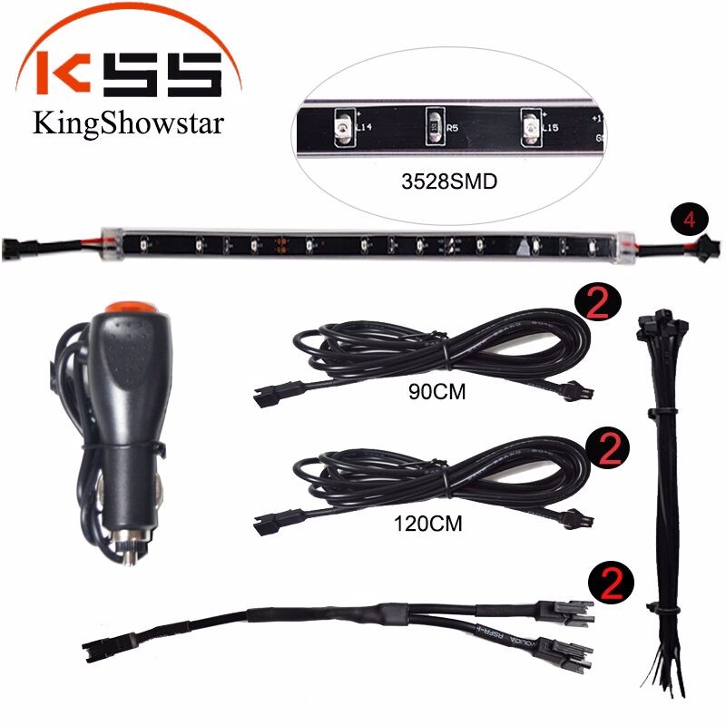 PURPLE Low Profile 36 LED 4PC Accent Light Kit for Car Interior Truck Bed Trunk 11