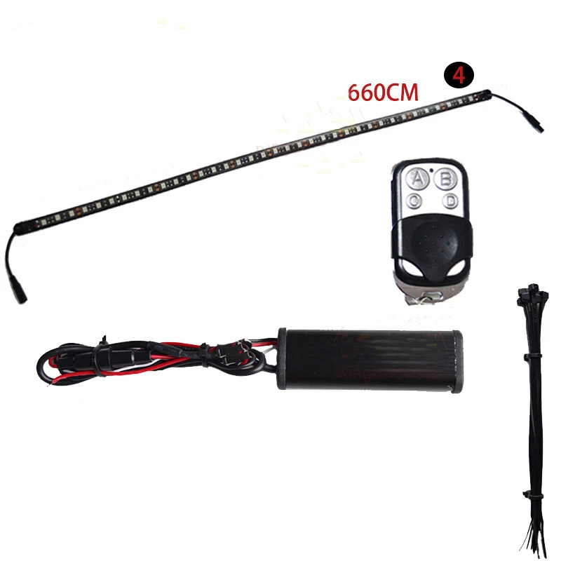 Kingshowstar - Caravan Auto Bar Camping Waterproof 4X 24inch Blue Boat Marine LED Strip Light with remote LED Marine Light 1