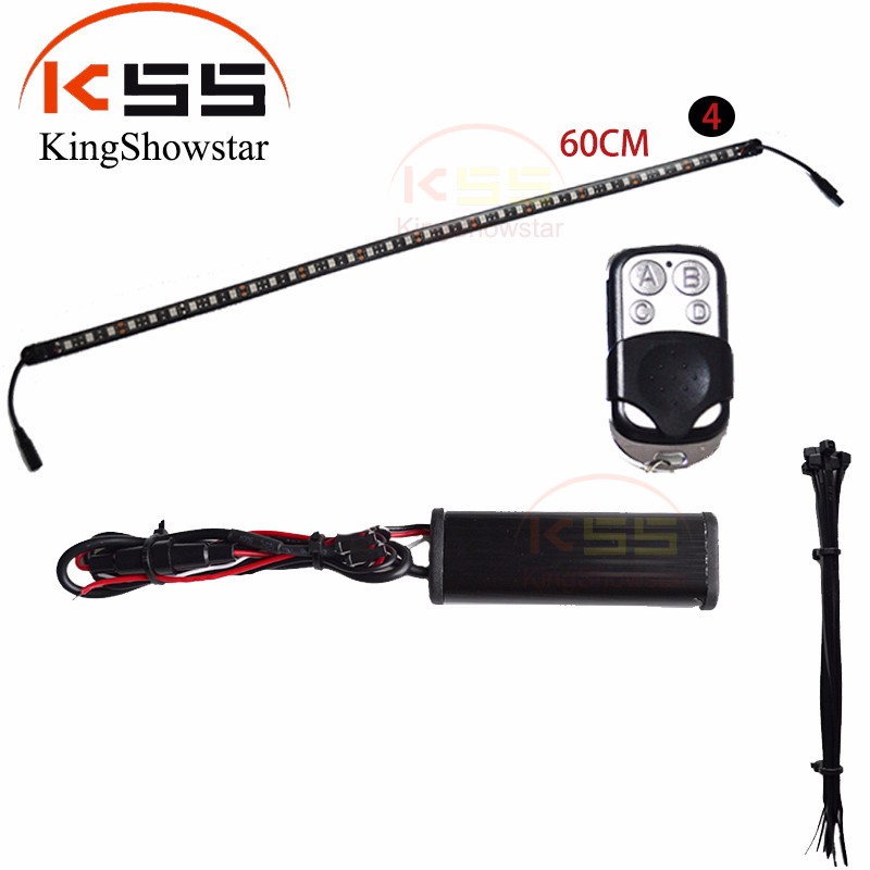 Kingshowstar - Caravan Auto Bar Camping Waterproof 4X 24inch Blue Boat Marine LED Strip Light with remote LED Marine Light 9