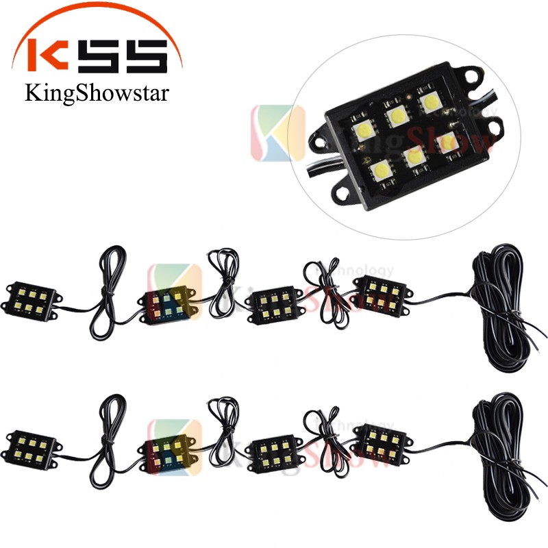 Kingshowstar - 8pcs White LED Boat Lights Kit Waterproof Pod Bright LED truck bed Marine Jetski LED Marine Light 15