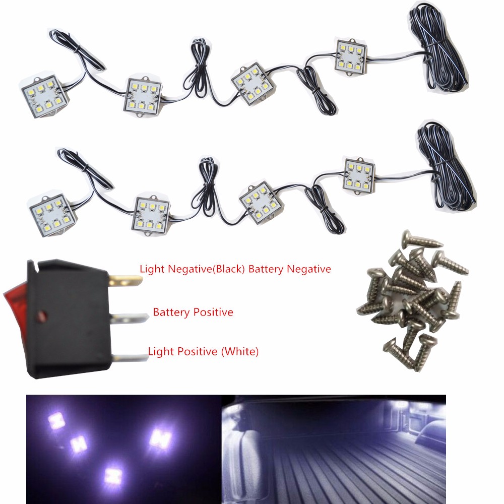 Kingshowstar - 8pc Pick Up Truck Bed 48white LED Lighting System Light Kit led truck bed light 6