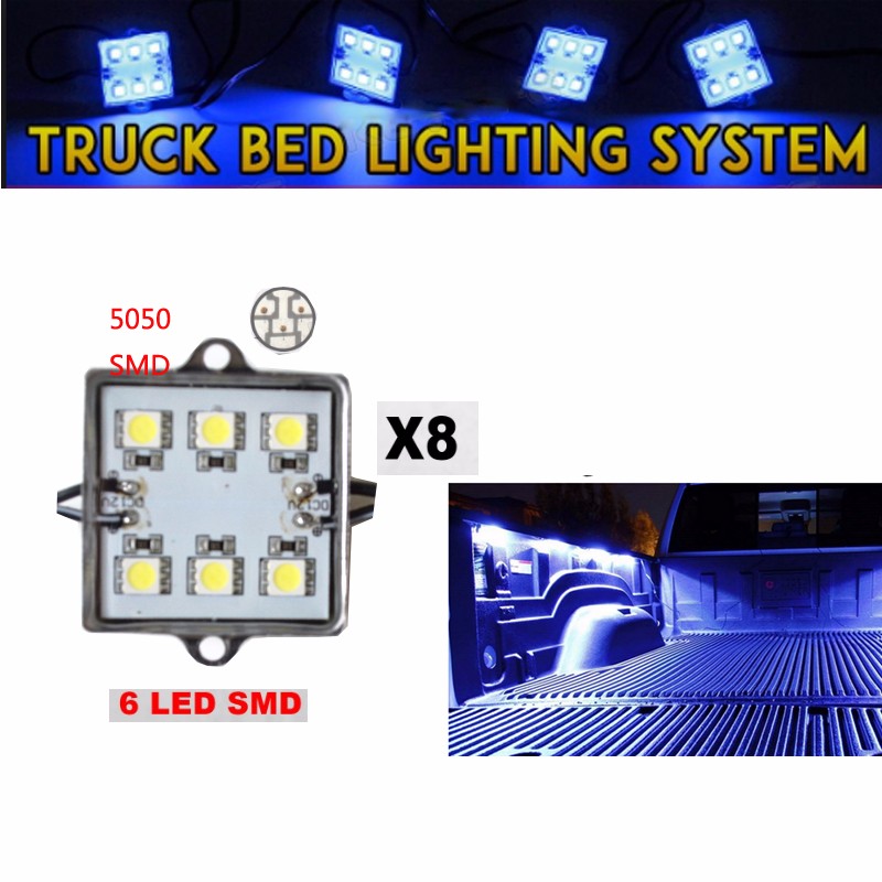Kingshowstar - 8pc Pick Up Truck Bed 48white LED Lighting System Light Kit led truck bed light 8