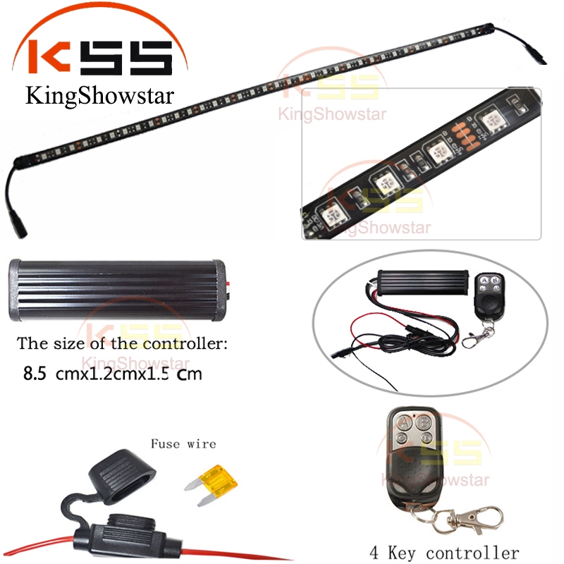 4X 24Led Waterproof Marine Strip Flexible Blue Boats Lights with Remote 1