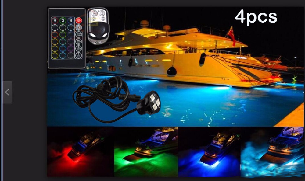 Kingshowstar - Marine Underwater LED Lights Kit Boats IP68 Waterproof Pods Wireless Control Marine Lights for Boats LED Marine Light 9