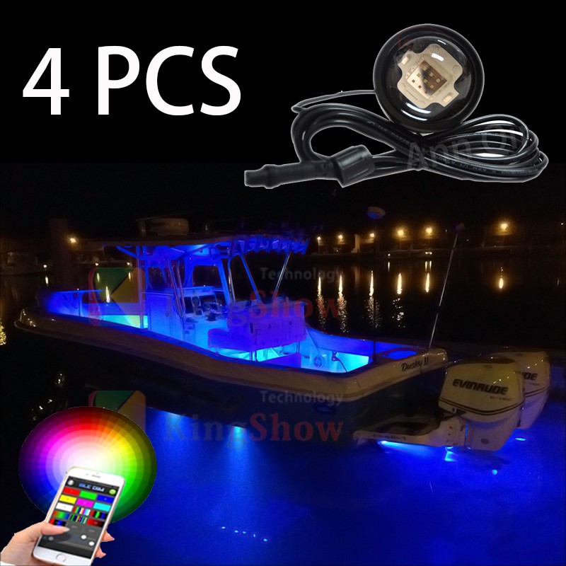 High quality 12Volt 4pcs boat dock RGB light 27W bolt underwater light 9