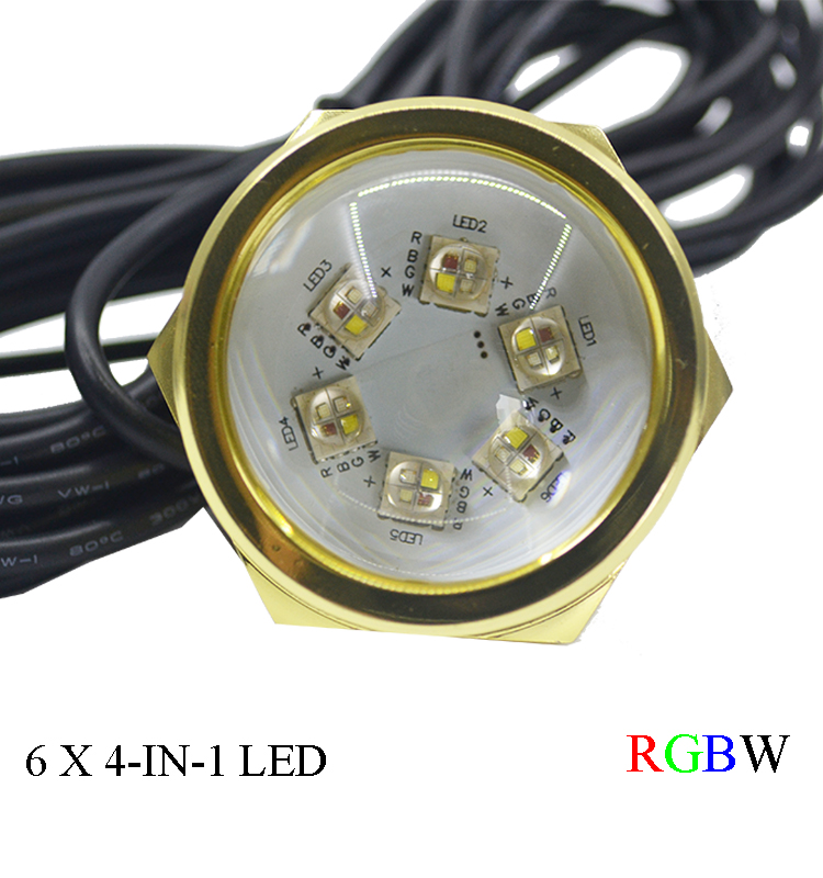 Kingshowstar - IP68,24W multi-color bronze LED marine/underwater/boat light LED Marine Light 7
