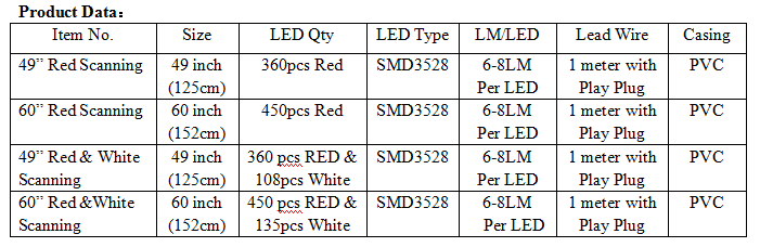 60 LED Tailgate Light Bar Truck Tail Light LED Strip Red/White Reverse Brake Turn Signal Light Universal 8