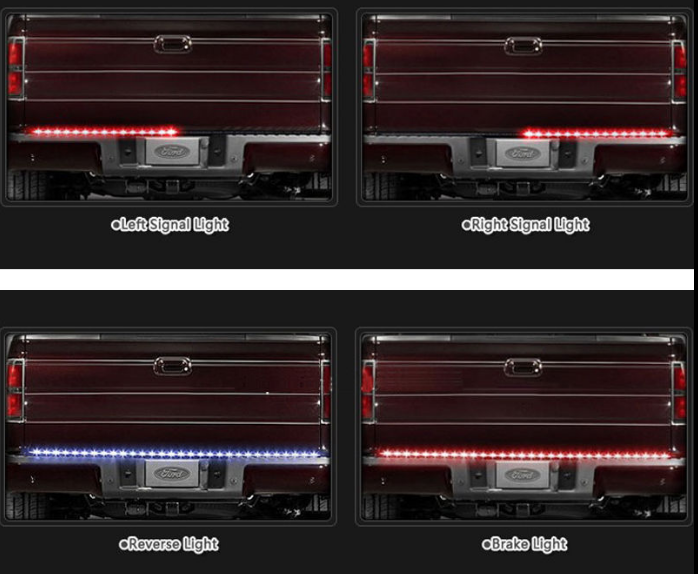 Kingshowstar - LED Glow 48 Inch Red Tailgate LED strip Light Bar with White Reverse Lights led auto tailgate light 18