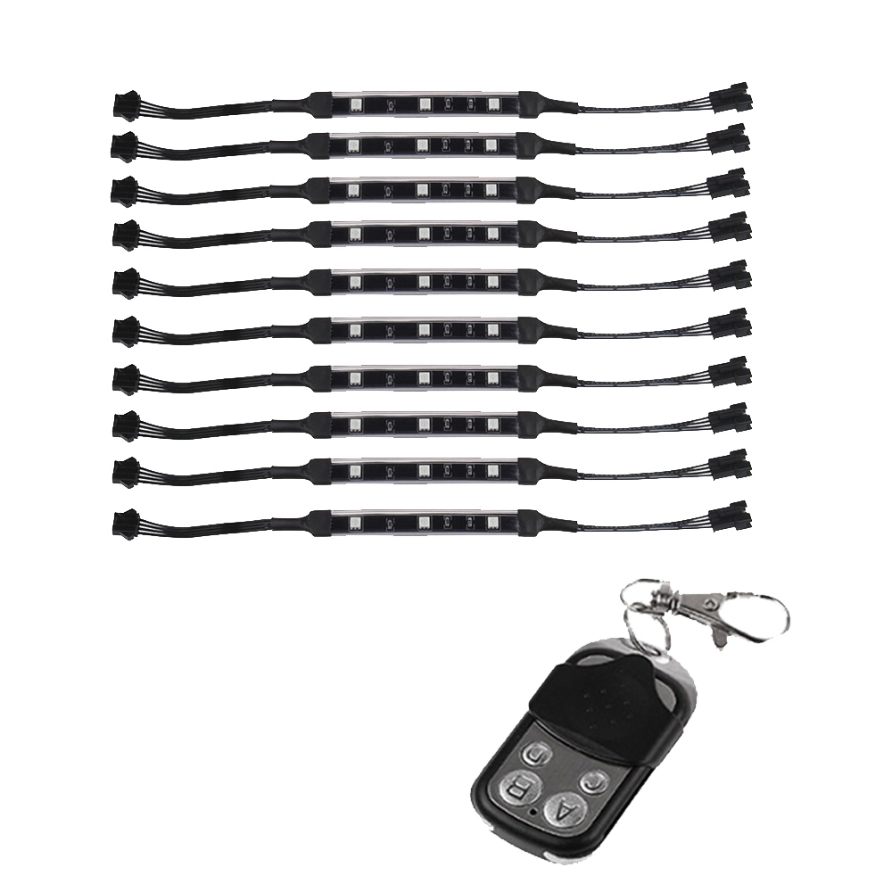 Kingshowstar - Multi Color Accent Glow Neon Strips Lights with Switch 10 PCS Motorcycle LED Light Kit 10pc 5050 led motorcycle light kit 1
