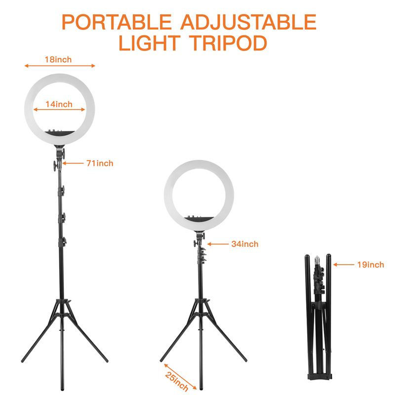 Live Broadcast Led Photography Ring Light 5500k Selfie 10 Inch 18 Inch Ring Fill Light Led Ring Light With Tripod Stand 22