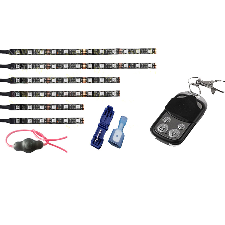 2019 New 6Pc 12V wireless Green LED Glow Lights Flexible Neon Strips Kit for motorcycle 11