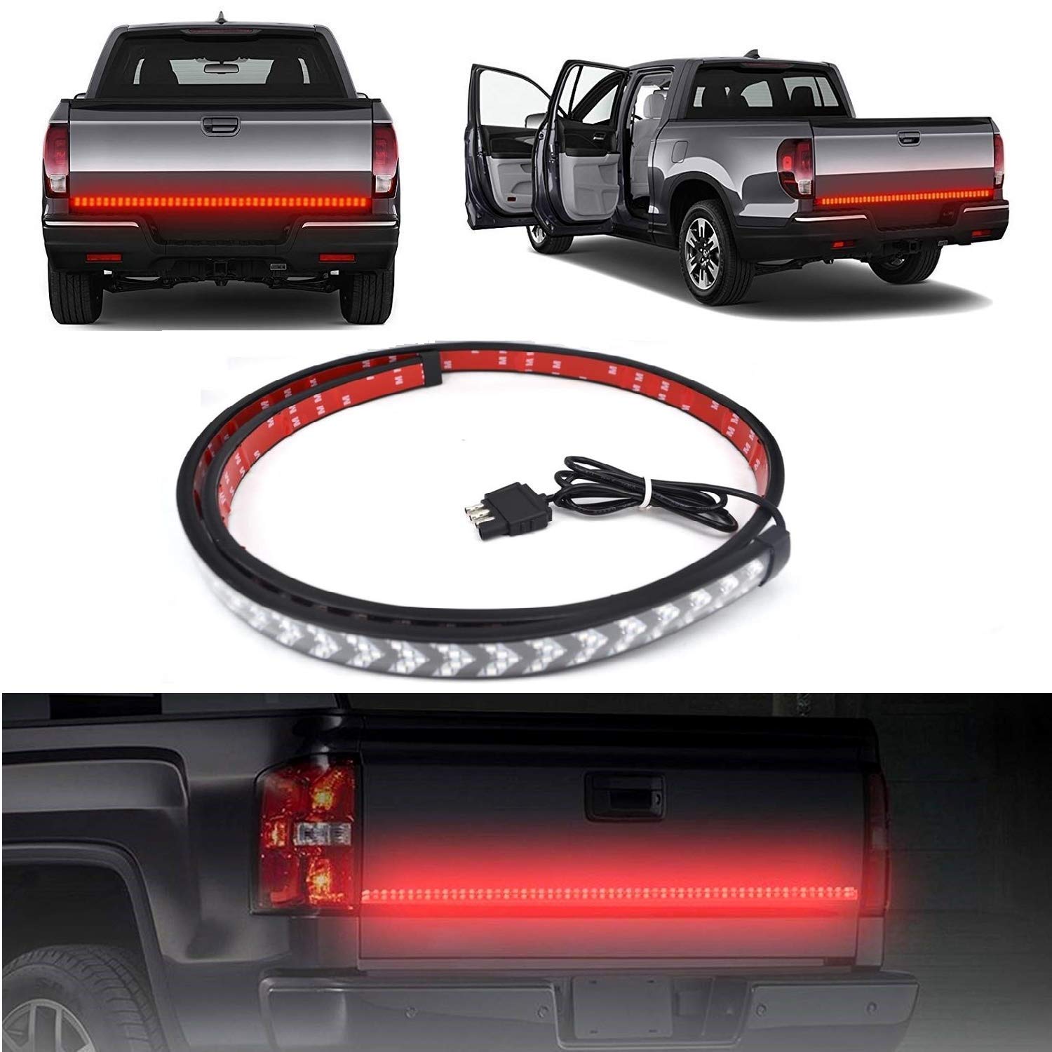 150cm Truck Tailgate LED Light Strip Ip68 Waterproof Pickup Side Tail Light Turn Signal Lamp Car Parking BrakeLight 10