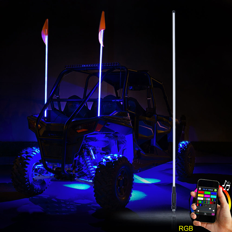 Kingshowstar - Blue tooth Cell Phone Control rgb 4FT 5FT 6FT whip led flag light Ungrouped 8