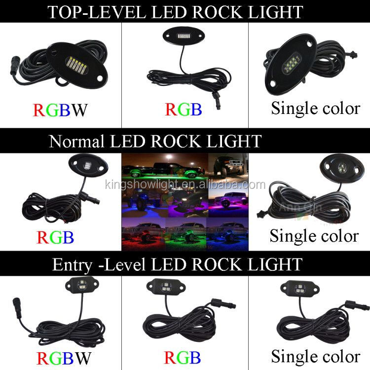 4pcs TOP-LEVEL 24W Yellow LED Rock Light For Off road UTV ATV Under Body Trail Rig Light Kit 8