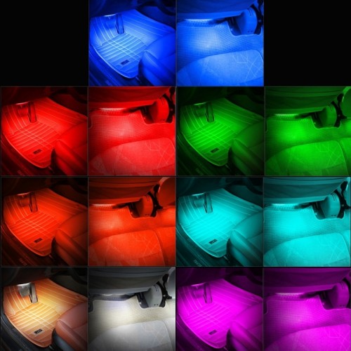 4in 1 RGB Car Interior Floor Decoration Atmosphere Colorful Neon Light Lamp 36 LED with Wireless Remote Control 14