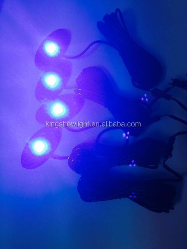 Kingshowstar - 4pc 3W *3 LED IP68 waterproof blue pod led light for boat led auto interior underbody light 14