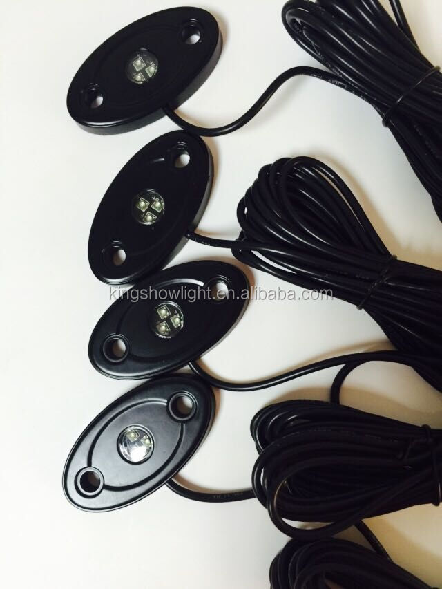 Kingshowstar - 4pc 3W *3 LED IP68 waterproof blue pod led light for boat led auto interior underbody light 16