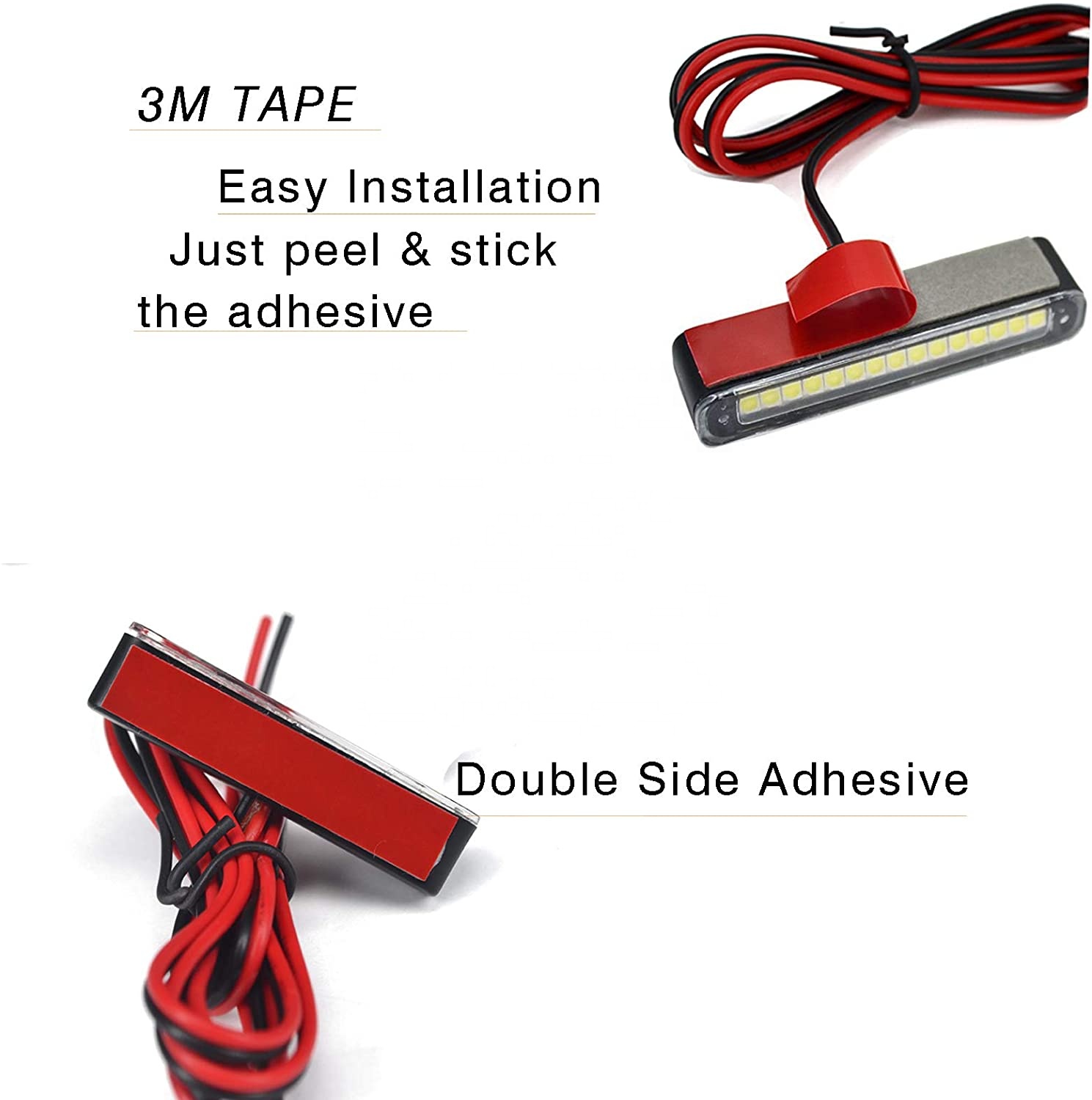 Kingshowstar - Motorcycle Waterproof led light with 15 pcs white led for License Plate Light,Backup Light,taillight or Brake Light Led licence plate light 14