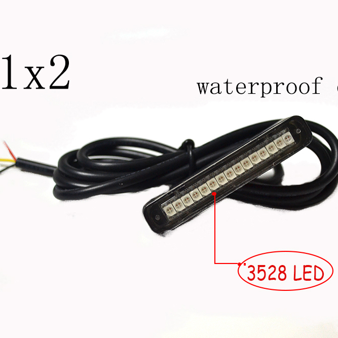 Kingshowstar - Universal Waterproof LED License Plate Tag Light For Motorcycle Light with 15 Red & Yellow LED Led licence plate light 1