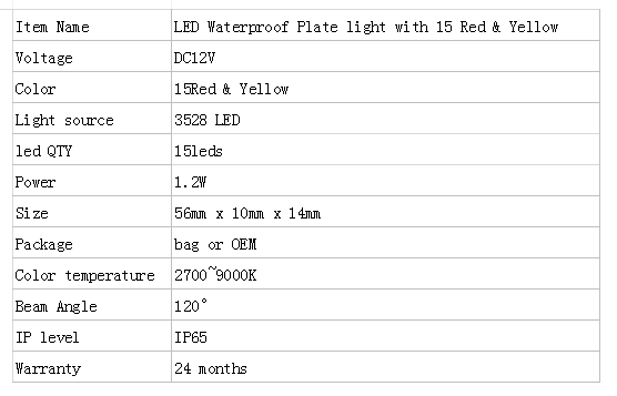 Super Bright 15SMD LED number plate lights for Motorcycle Auto 7