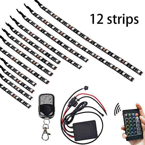 12PC Premier Motorcycle LED 18 Multicolor Changing Neon Underglow Lighting Kit with Music Controller 8