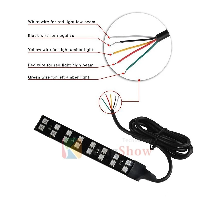 Kingshowstar - New SMD 5050 LED Turn Signal Brake Light and Running Tail Light for Car Motorcycle License Plate LED Motorcycle Tail Light 1