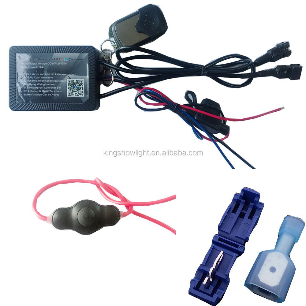 Kingshowstar - 12V Waterproof RGB LED Motorcycle app Music Lights Kit LED Motorcycle Bicycle Light 14