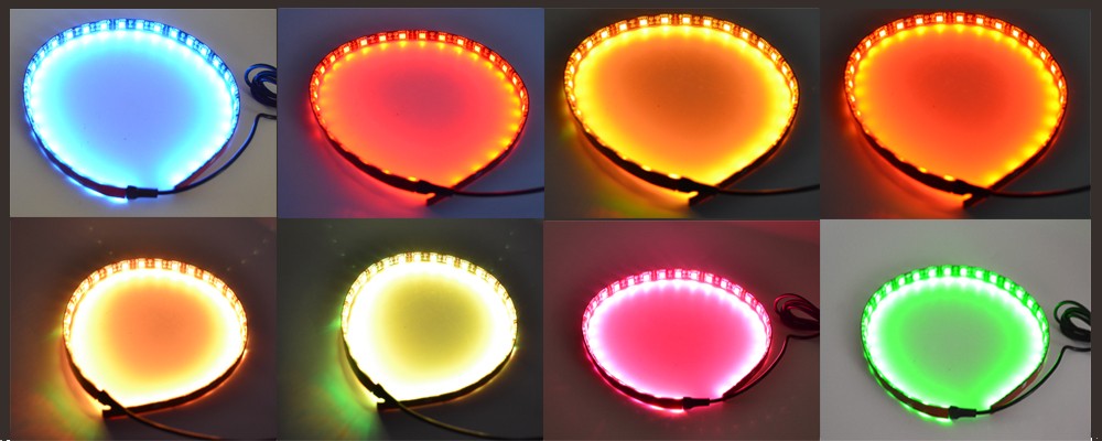 12v 4pcs Waterproof 18 Color RGB Car Flash Strobe Strip Light Kit 17