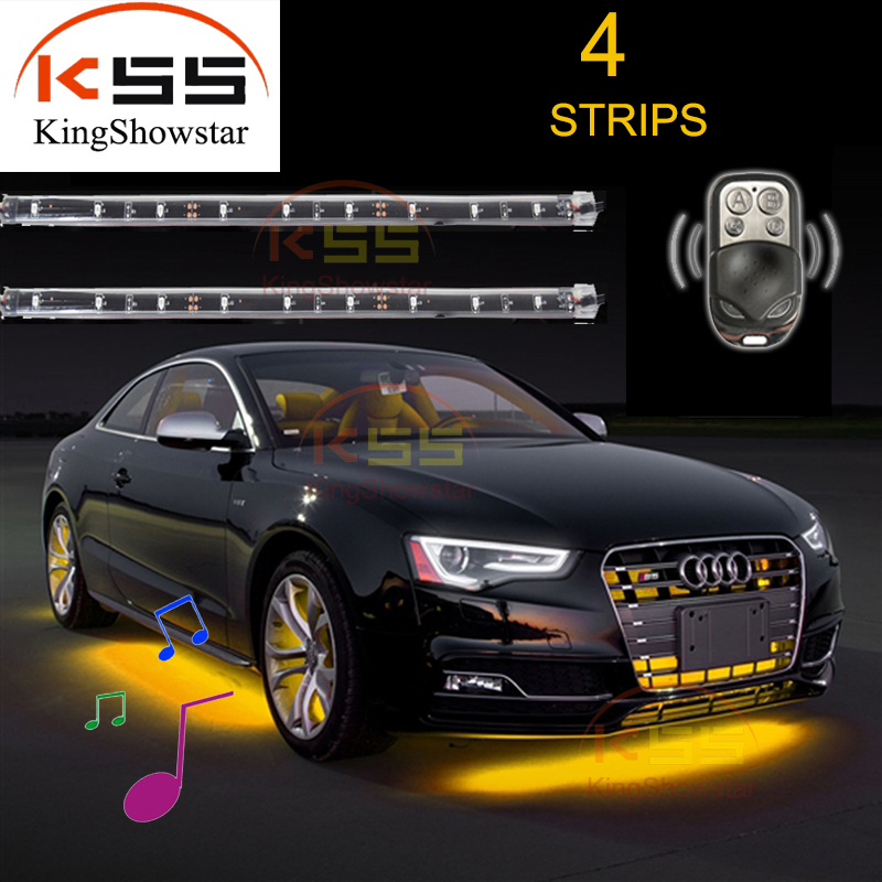 Kingshowstar - Hot selling new underbody auto lights 4pc car flexible led strip car led waterproof light led auto interior underbody light 9