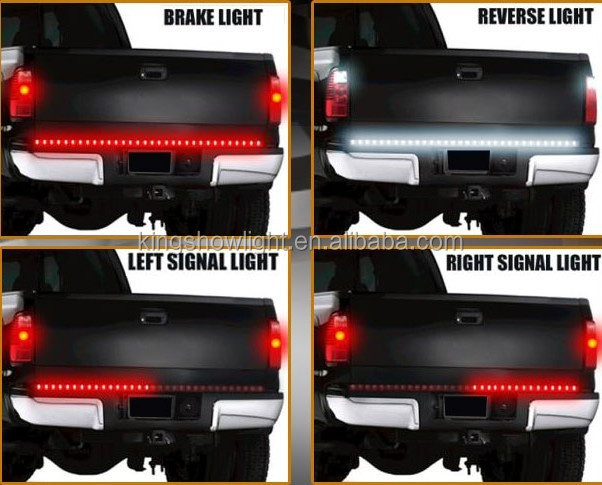 60 Inch Red/Yellow/White Tailgate LED Strip Light Turn Signal Stop Brake Reverse Light 17