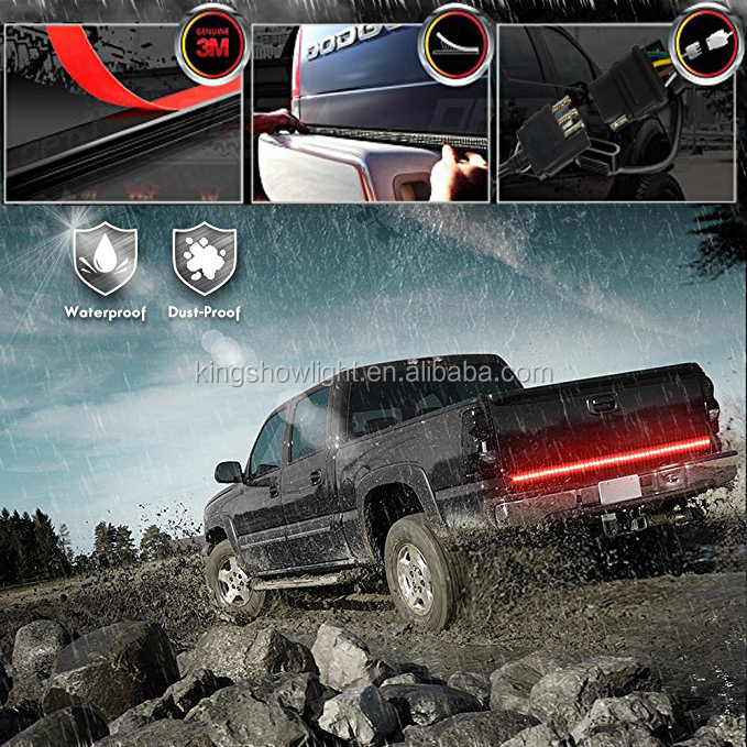 LED Tailgate Light Bar, 60 Triple Row Tailgate LED Light Strip Brake Sequential 10